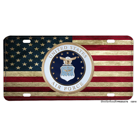 United States Air Force Seal American Flag Aluminum License Plate