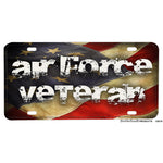 United States Air Force Veteran Flowing American Flag Aluminum License Plate