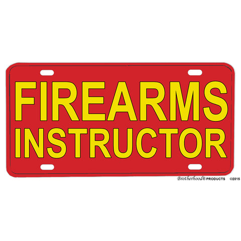 Law Enforcement Military Firearms Instructor Aluminum License Plate