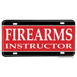Red and Black Law Enforcement Firearms Instructor Aluminum License Plate