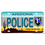 Thin Blue Line One Ass To Risk Police or Sheriff Arizona Design Aluminum License Plate