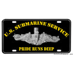 United States Navy Submarine Service Pride Runs Deep Aluminum License Plate