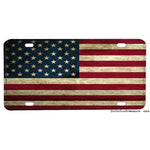 Distressed Red White and Blue American Flag Aluminum License Plate