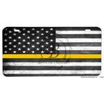 Communications Operator Thin Yellow Line Subdued American Flag Aluminum License Plate