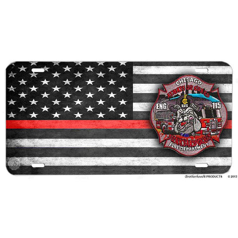 Firefighter Chicago Fire Department Junkyard Dogs Patch Design Aluminum License Plate