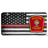 Firefighter Thin Red Line Boston Fire Department Aluminum License Plate
