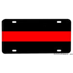 Firefighter Thin Red Line Black Red Black Design Aluminum License Plate