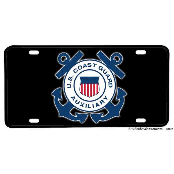 United States Coast Guard Auxiliary Emblem Design Aluminum License Pla ...