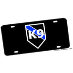 Police or Deputy Thin Blue Line K9 Emblem Design Aluminum License Plate