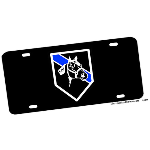Police or Sheriff Horse Patrol Thin Blue Line License Plate