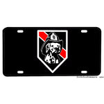 Firefighter Thin Red Line Dalmatian Firehouse Dog Aluminum License Plate
