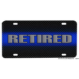 Thin Blue Line Retired Law Enforcement Aluminum License Plate
