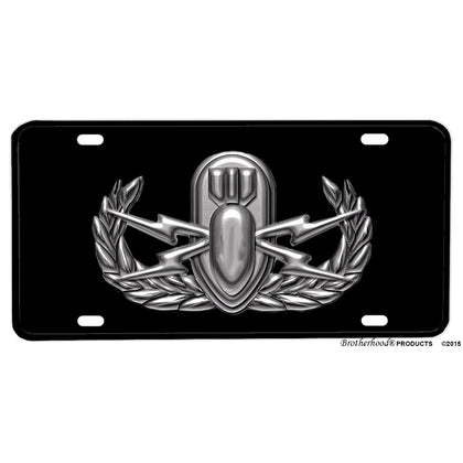 Basic, Senior, or Master EOD Emblem Design Aluminum License Plate