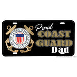 United States Coast Guard Mom or Dad Design Aluminum License Plate