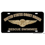 United States Coast Guard Rescue Swimmer Emblem Design Aluminum License Plate