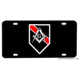 Thin Red Line Mason Square and Compass Firefighter Fireman Aluminum License Plate