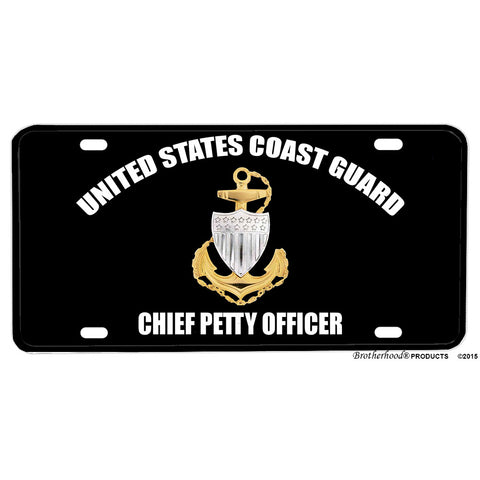 United States Coast Guard Chief Petty Officer Emblem Design Aluminum License Plate
