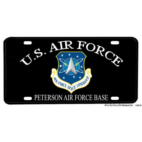 United States Air Force Space Command Peterson AFB Aluminum License Plate