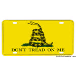 Don't Tread On Me Gadsden Rattlesnake Flag Yellow Aluminum License Plate