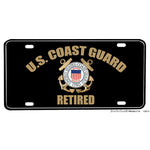 United States Coast Guard Emblem Retired Design Aluminum License Plate
