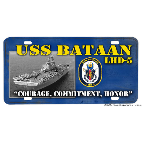 United States Navy USS Bataan LHD-5 USS Ship Aluminum License Plate