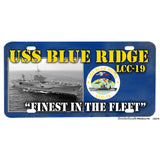 United States Navy USS Blue Ridge LCC-19 USS Ship Aluminum License Plate