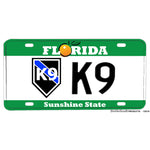 Florida Thin Blue Line K9 Sunshine State Design Aluminum License Plate