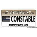 Georgia To Protect And To Serve Thin Blue Line Constable Aluminum License Plate