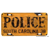 1938 South Carolina Police Reproduction Aluminum License Plate