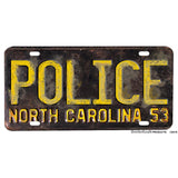 1953 North Carolina POLICE Reproduction Aluminum License Plate