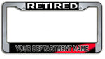 Retired Firefighter License Plate Frame - Personalized With Your Fire Department Name