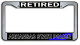 Retired Arkansas State Police License Plate Frame Chrome or Black