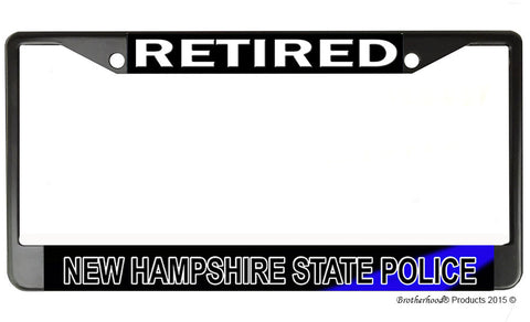 Retired New Hampshire State Police  License Plate Frame Chrome or Black