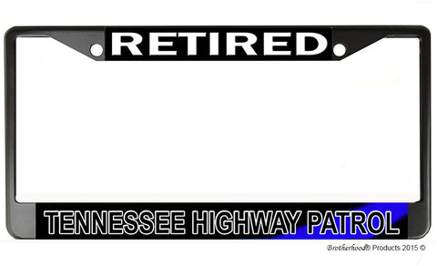 Retired Tennessee State Highway Patrol  License Plate Frame Chrome or Black