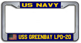 US Navy USS Greenbay LPD-20 License Plate Frame