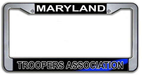 Maryland Troopers Association License Plate Frame Chrome or Black