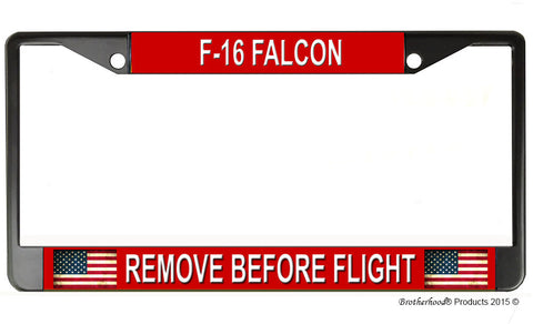 F-16 Falcon Remove Before Flight License Plate Frame