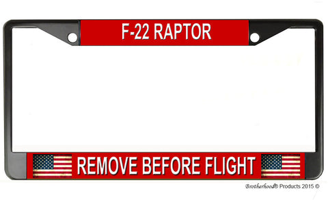 F-22 Raptor Remove Before Flight License Plate Frame