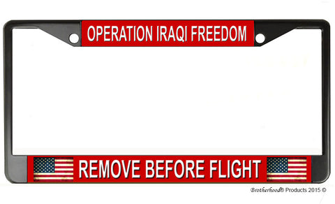 Operation Iraqi Freedom Remove Before Flight License Plate Frame