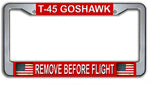 T-45 Goshawk Remove Before Flight License Plate Frame