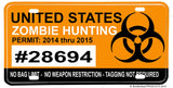 US Zombie Hunting Permit Aluminum License plate