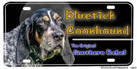 Bluetick Coonhound Southern Rebel License plate
