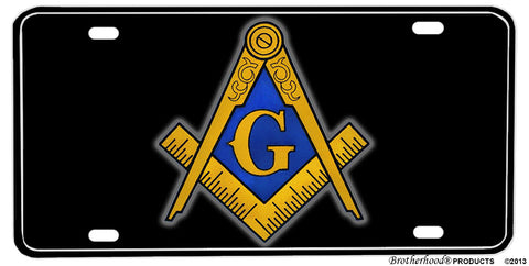 Freemason Emblem Square & Compass Aluminum License plate