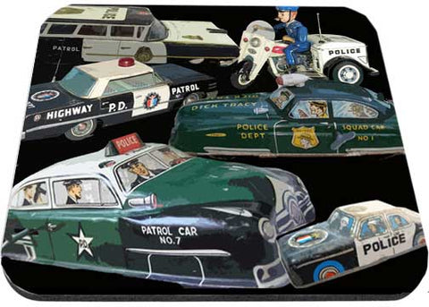 Old Tin Police Wind Up Toys Mouse Pads