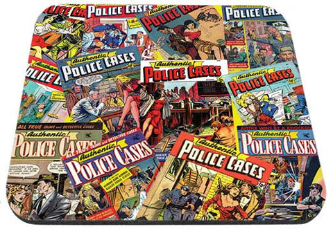 Old Police Cases Magazine Covers Mouse Pad
