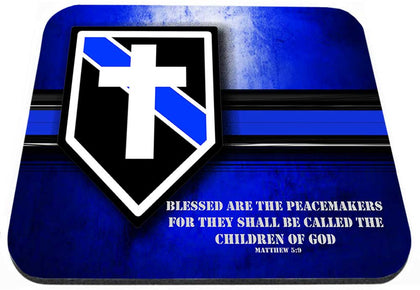 Thin Blue Line Blessed Are The Peacemakers Mouse Pad