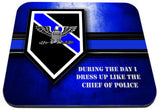 Thin Blue Line Police Chief Rank Mouse Pad