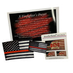 firefighter prayer print thin red line American flag decal and magnets bundle