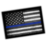 Subdued Thin Blue Line American Flag for Law Enforcement Poster 24x36 or 11x17