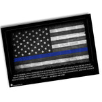 Thin Blue Line American Flag with the Law Enforcement Oath So Help Me God